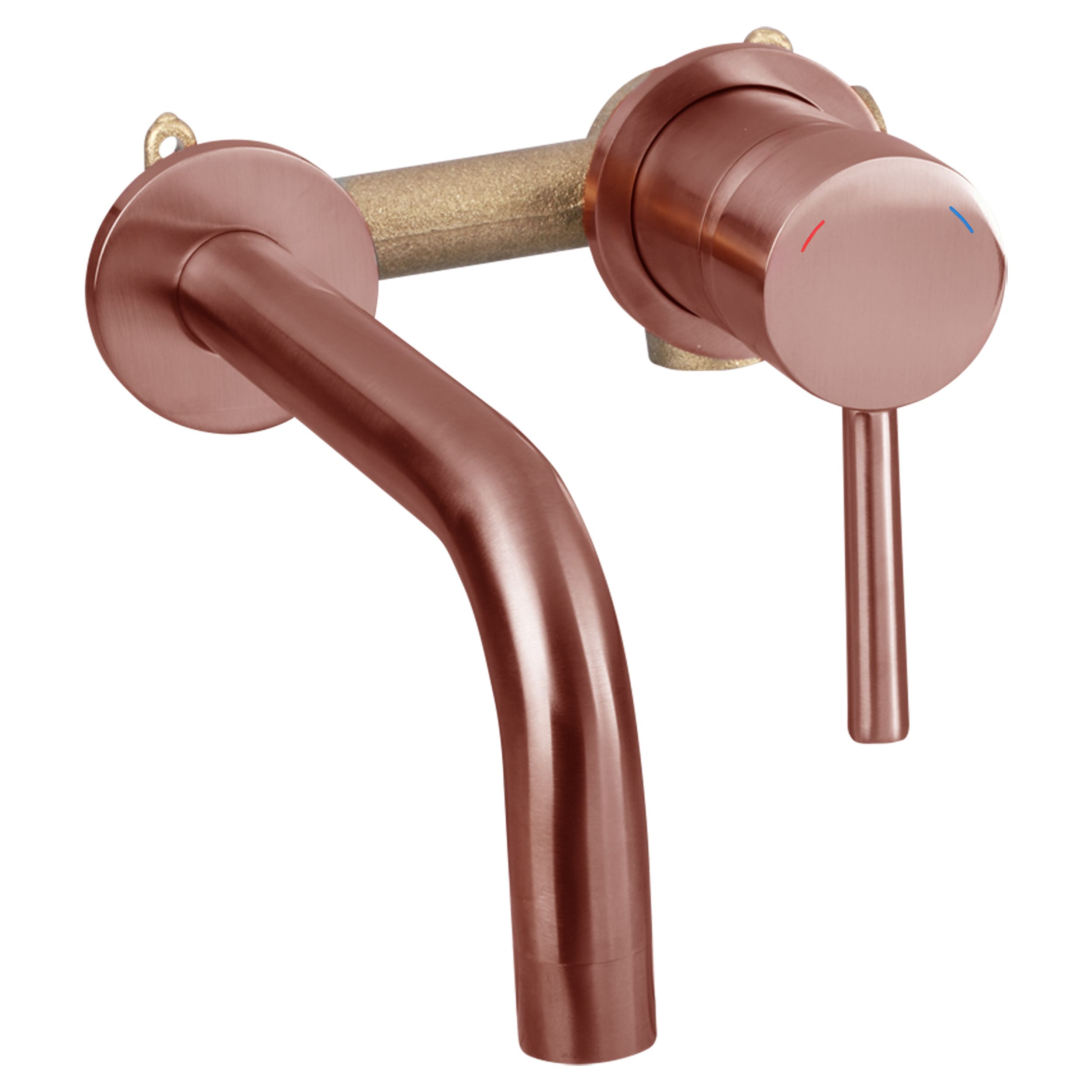 Differnz Differnz muurkraan inbouw koud/warmwater rechts - rood koper