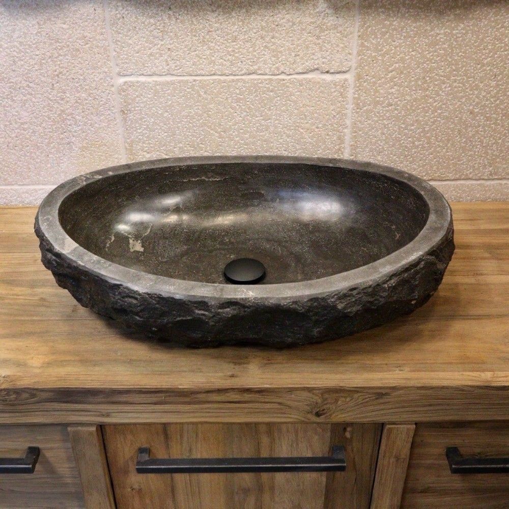 Novioproducts Natuurstenen waskom ovaal 80x48 cm