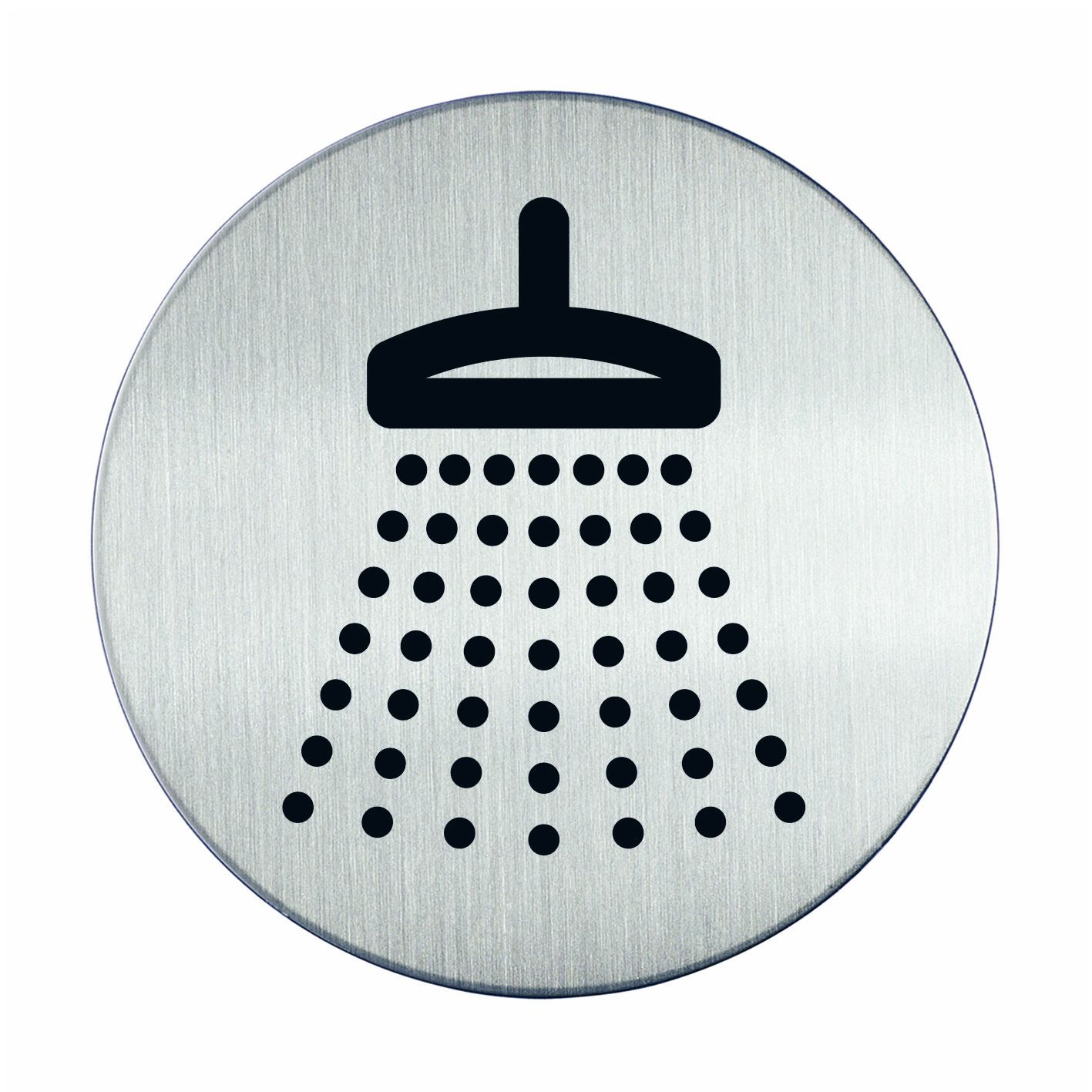 Novioproducts Pictogram zelfklevend rond douche RVS