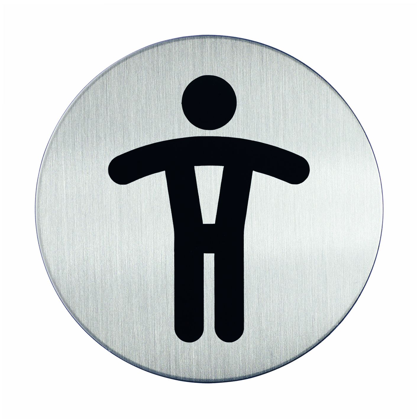Novioproducts Pictogram zelfklevend rond herentoilet RVS