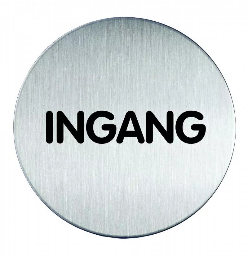Novioproducts Pictogram zelfklevend rond ingang RVS