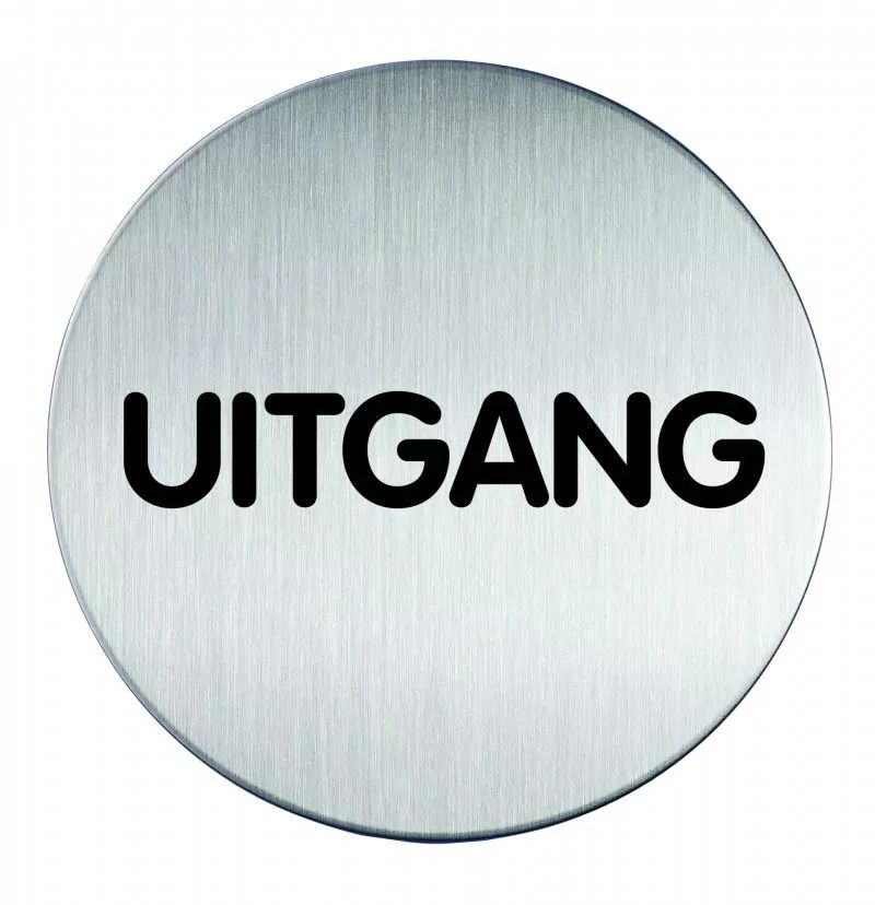 Novioproducts Pictogram zelfklevend rond uitgang RVS