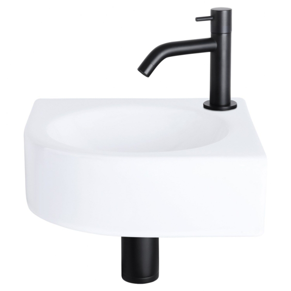 Differnz Differnz Cleo fonteinset keramiek - kraan gebogen mat zwart