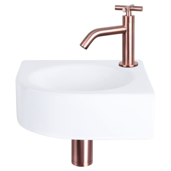 Differnz Differnz Cleo fonteinset keramiek - kraan kruis rood koper