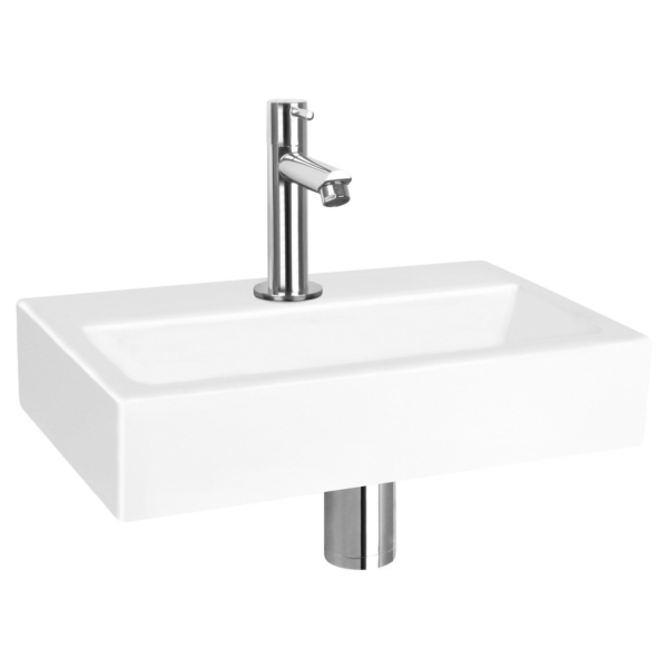 Differnz Differnz Flat fonteinset keramiek - kraan gebogen chroom