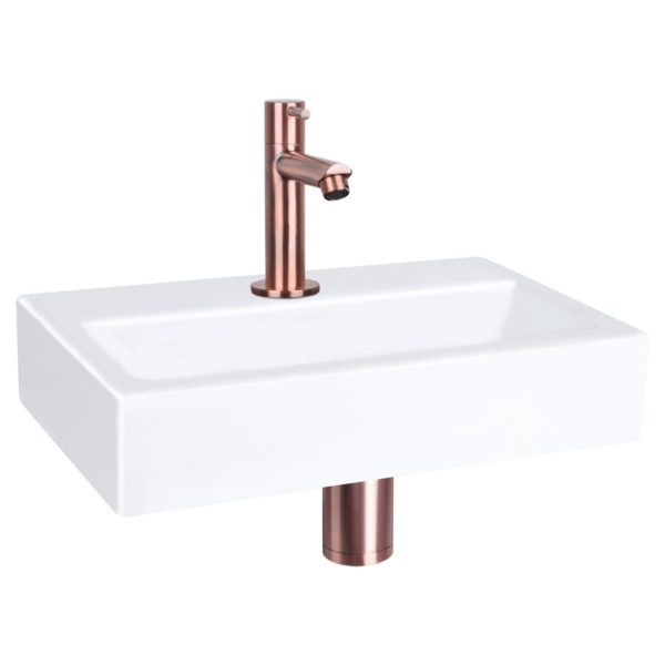 Differnz Differnz Flat fonteinset keramiek - kraan recht rood koper