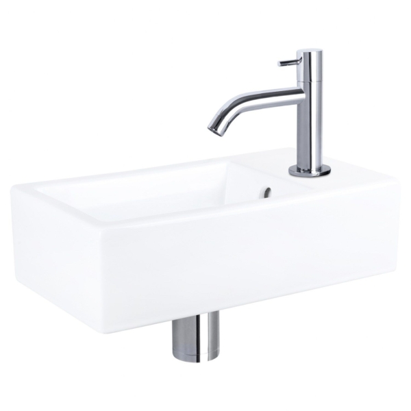 Differnz Differnz Force fonteinset keramiek - kraan gebogen chroom