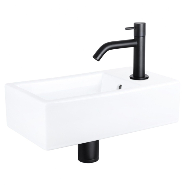 Differnz Differnz Force fonteinset keramiek - kraan gebogen mat zwart