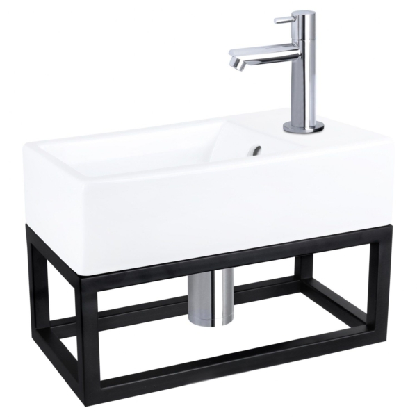 Differnz Differnz Force fonteinset keramiek - kraan recht - met handdoekrek chroom