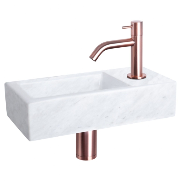 Differnz Differnz Helios fonteinset marmer - kraan gebogen rood koper