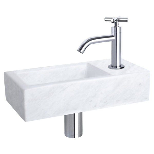 Differnz Differnz Helios fonteinset marmer - kraan kruis chroom