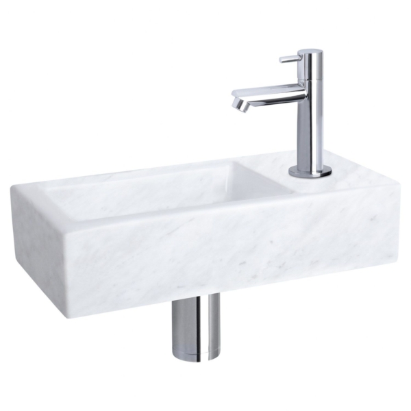 Differnz Differnz Helios fonteinset marmer - kraan recht chroom