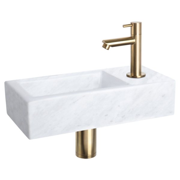 Differnz Differnz Helios fonteinset marmer - kraan recht mat goud