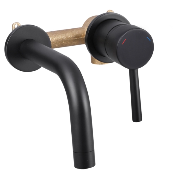 Differnz Differnz muurkraan inbouw koud/warmwater rechts - mat zwart