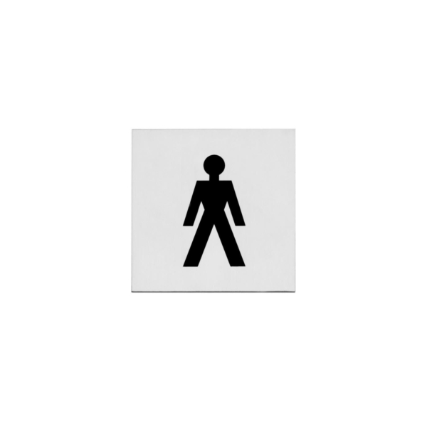 Intersteel Pictogram herentoilet zelfklevend vierkant - RVS