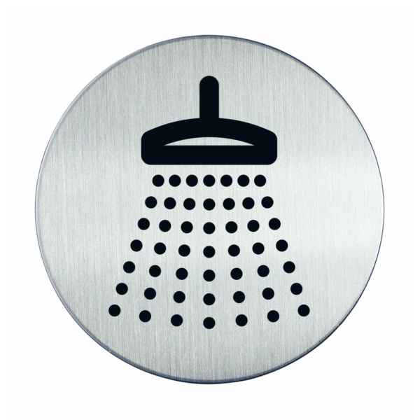 Novioproducts Pictogram zelfklevend rond douche RVS