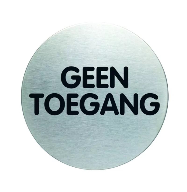 Novioproducts Pictogram zelfklevend rond geen toegang RVS