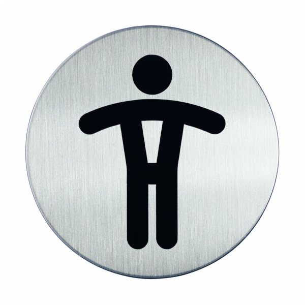 Novioproducts Pictogram zelfklevend rond herentoilet RVS
