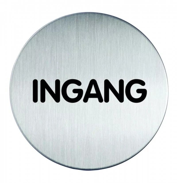 Novioproducts Pictogram zelfklevend rond ingang RVS