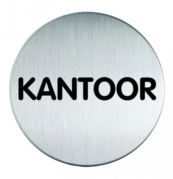 Novioproducts Pictogram zelfklevend rond kantoor RVS
